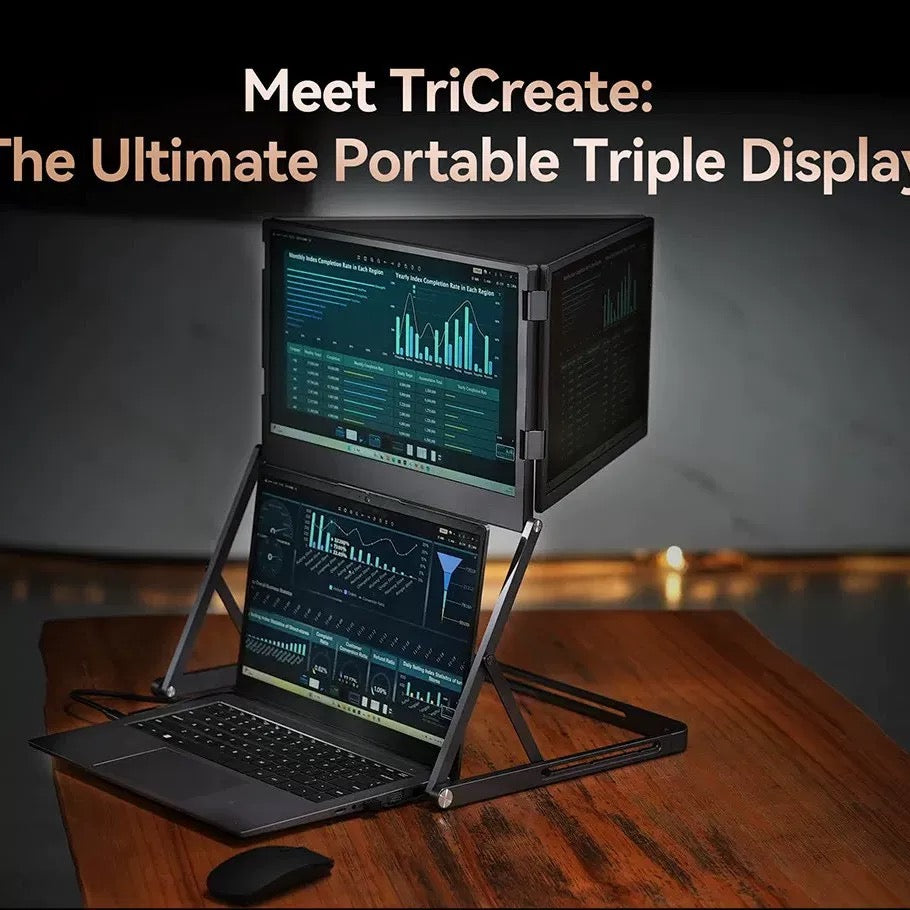 The multi-functional triple-fold screen monitor is suitable for high-end office computers.