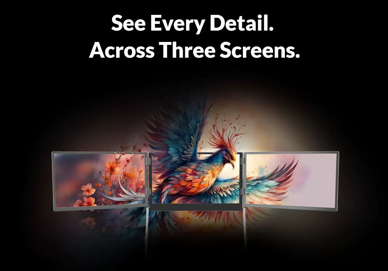 The multi-functional triple-fold screen monitor is suitable for high-end office computers.