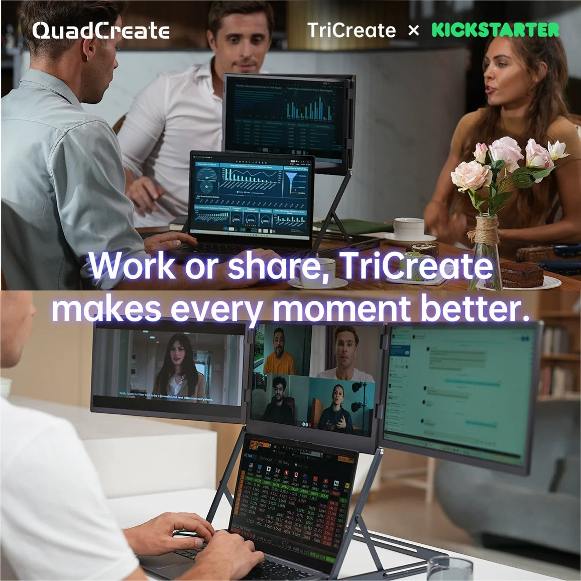 The multi-functional triple-fold screen monitor is suitable for high-end office computers.