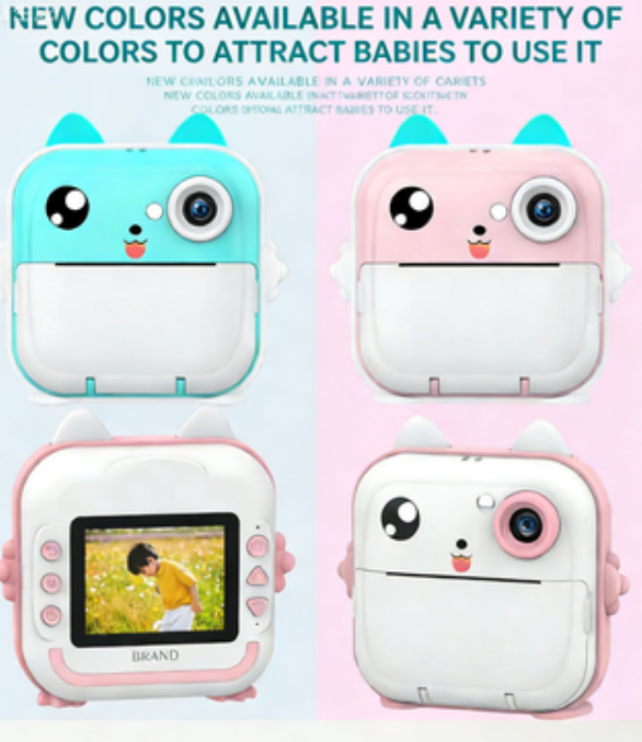 Children's Instant Print Camera – Mini Disposable Camera, Bluetooth HD Digital Camera, Student Gift