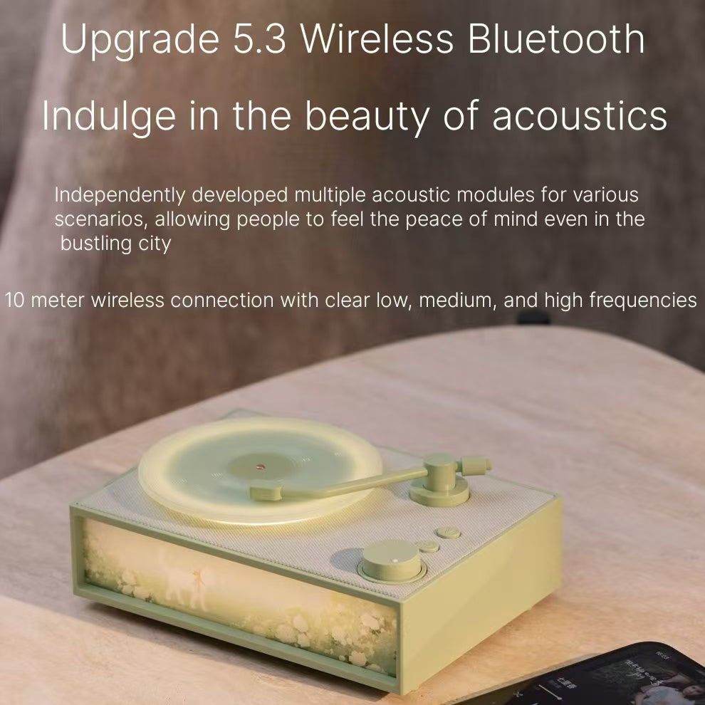 Aromatherapy, lighting, painting, Bluetooth speaker, atmosphere light, sound system, retro vinyl record player, home high pitched quality, birthday gift
