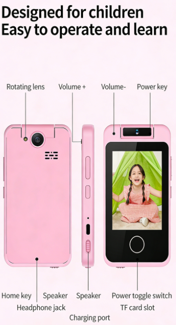 High-Definition Children's 180° Flip Camera – Touch Early Education Camera
