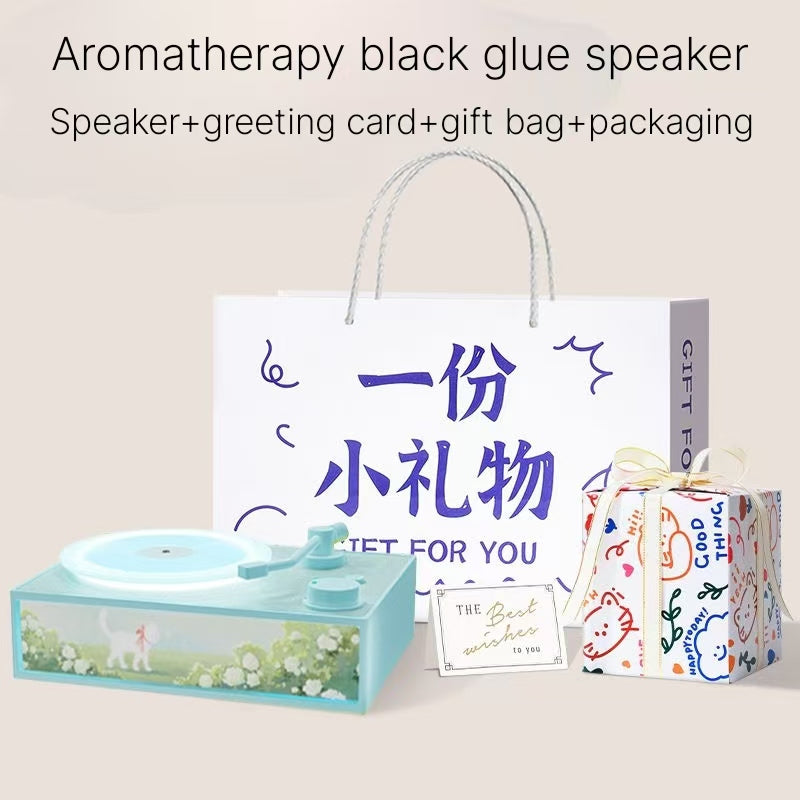 Aromatherapy, lighting, painting, Bluetooth speaker, atmosphere light, sound system, retro vinyl record player, home high pitched quality, birthday gift