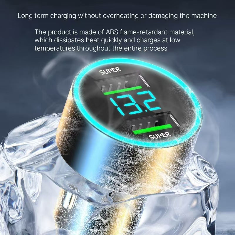 Dual port car phone charger, super fast charging, Apple Android car, one to two cigarette lighter, flash charging head