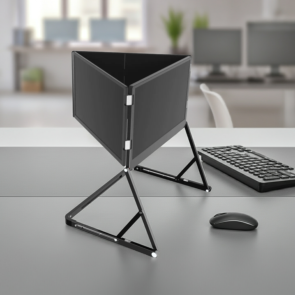 The multi-functional triple-fold screen monitor is suitable for high-end office computers.
