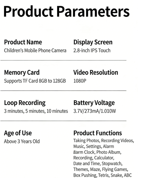 High-Definition Children's 180° Flip Camera – Touch Early Education Camera